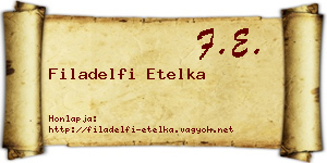 Filadelfi Etelka névjegykártya